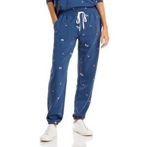 P.J.‎ Salvage Blue Embroidery Flowers Joggers Medium